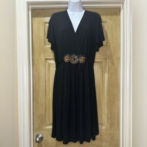 Lane Bryant Black Dress Bead Front Tie at Waist 18/20